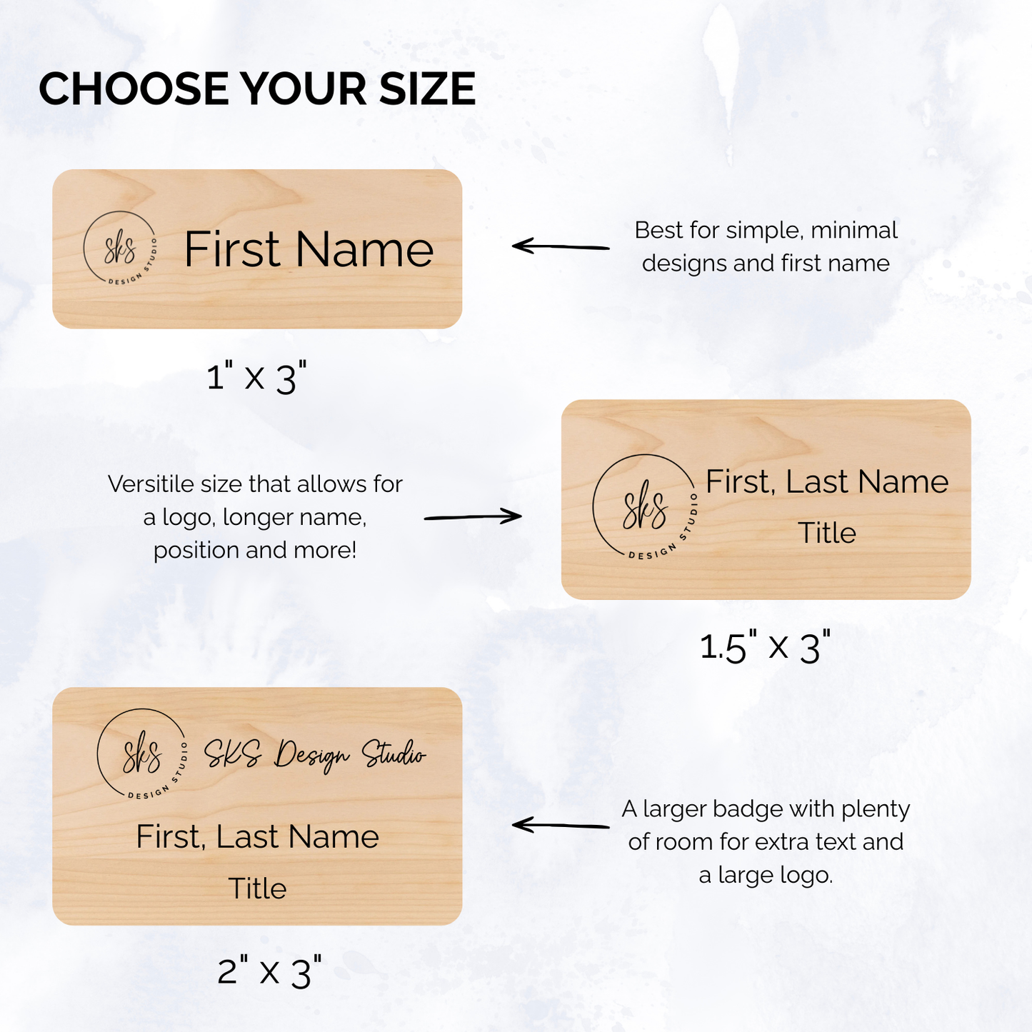 CUSTOM LOGO | Premium Wooden Name Tag with Magnet Bar