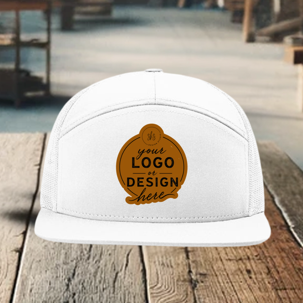 CUSTOM LOGO | Richardson 168 Seven-Panel Hat with Laser Engraved Leather Patch