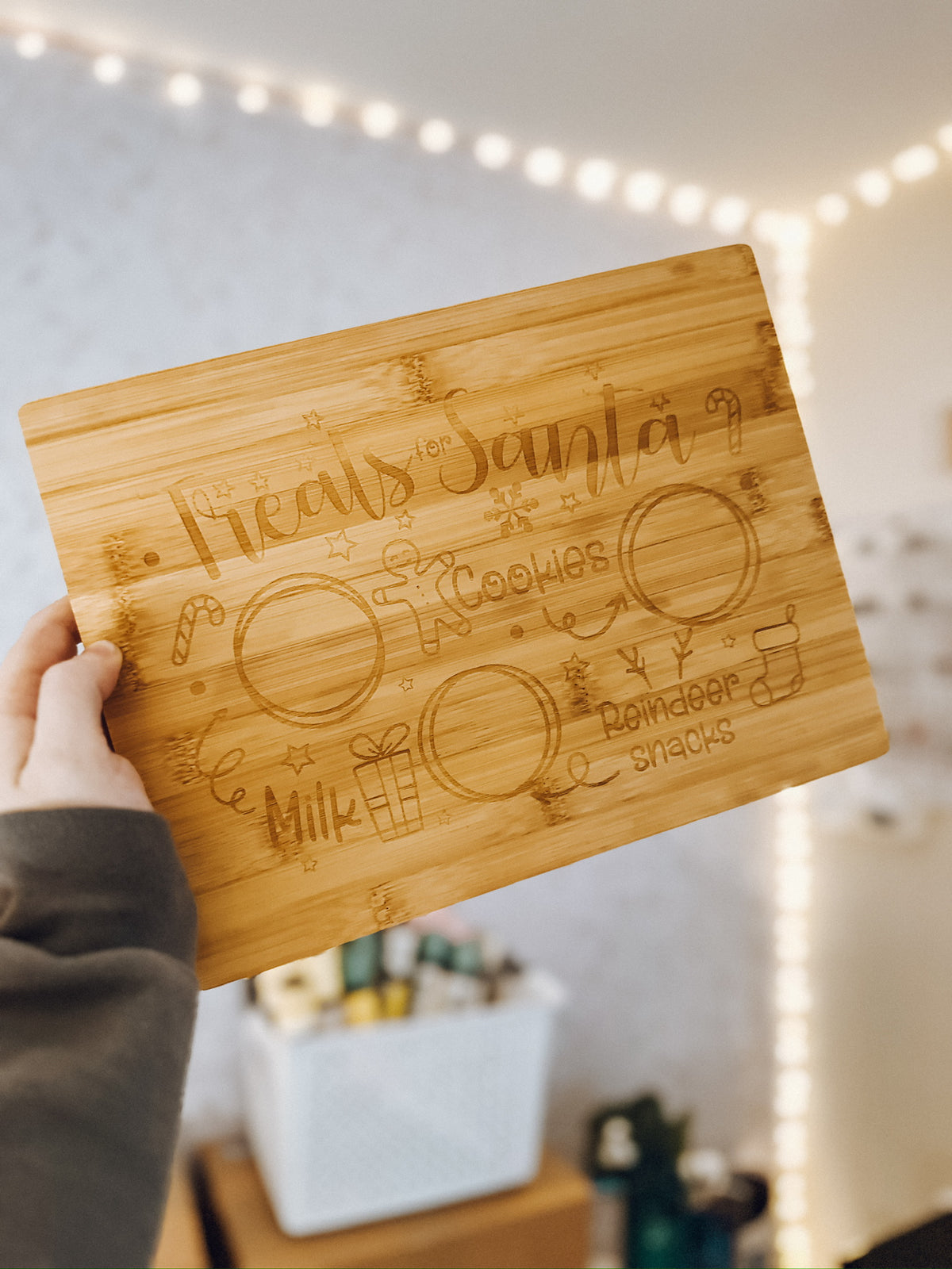 Treats for Santa | ENGRAVED | 12" x 9" Cutting Board