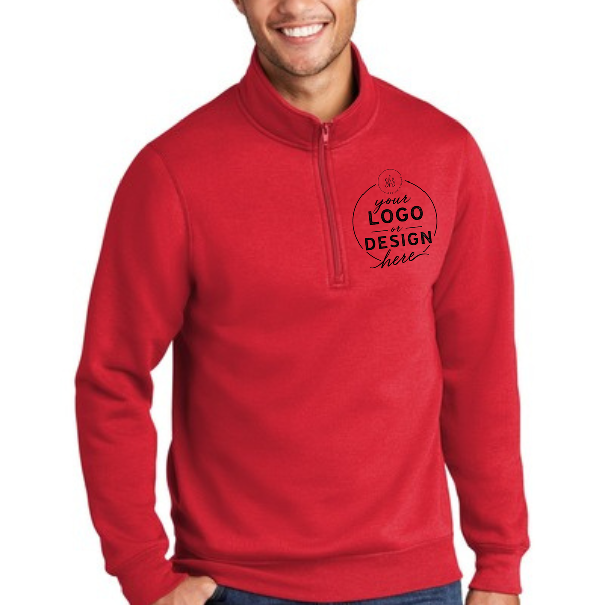 CUSTOM LOGO | Unisex Quarter-Zip Sweatshirt [PORT & CO]