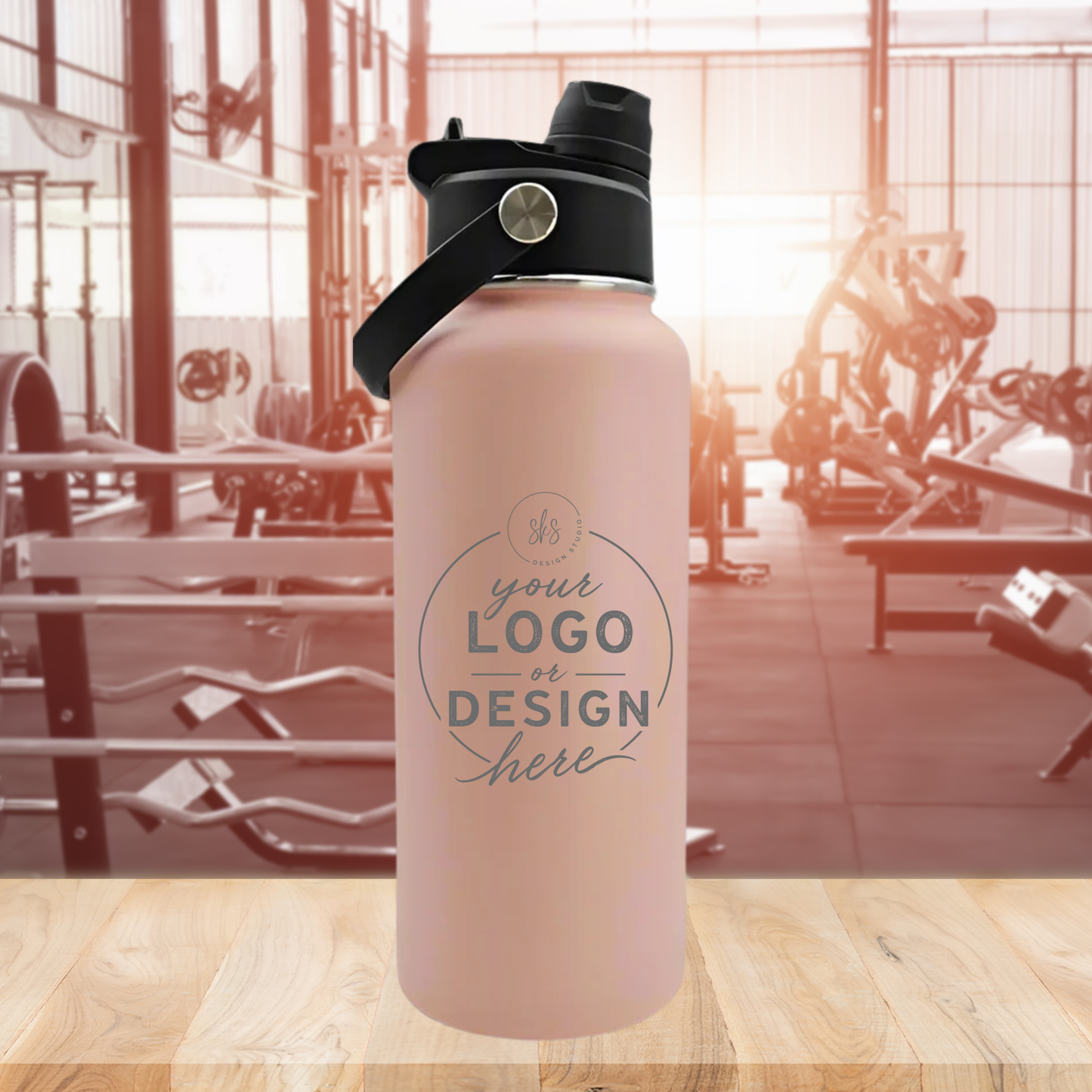 CUSTOM LOGO | ENGRAVED | 32oz Stainless Steel Sports Water Bottle