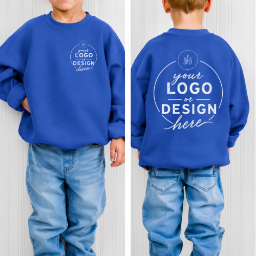 CUSTOM LOGO | Youth Crewneck Sweatshirt [GILDAN]