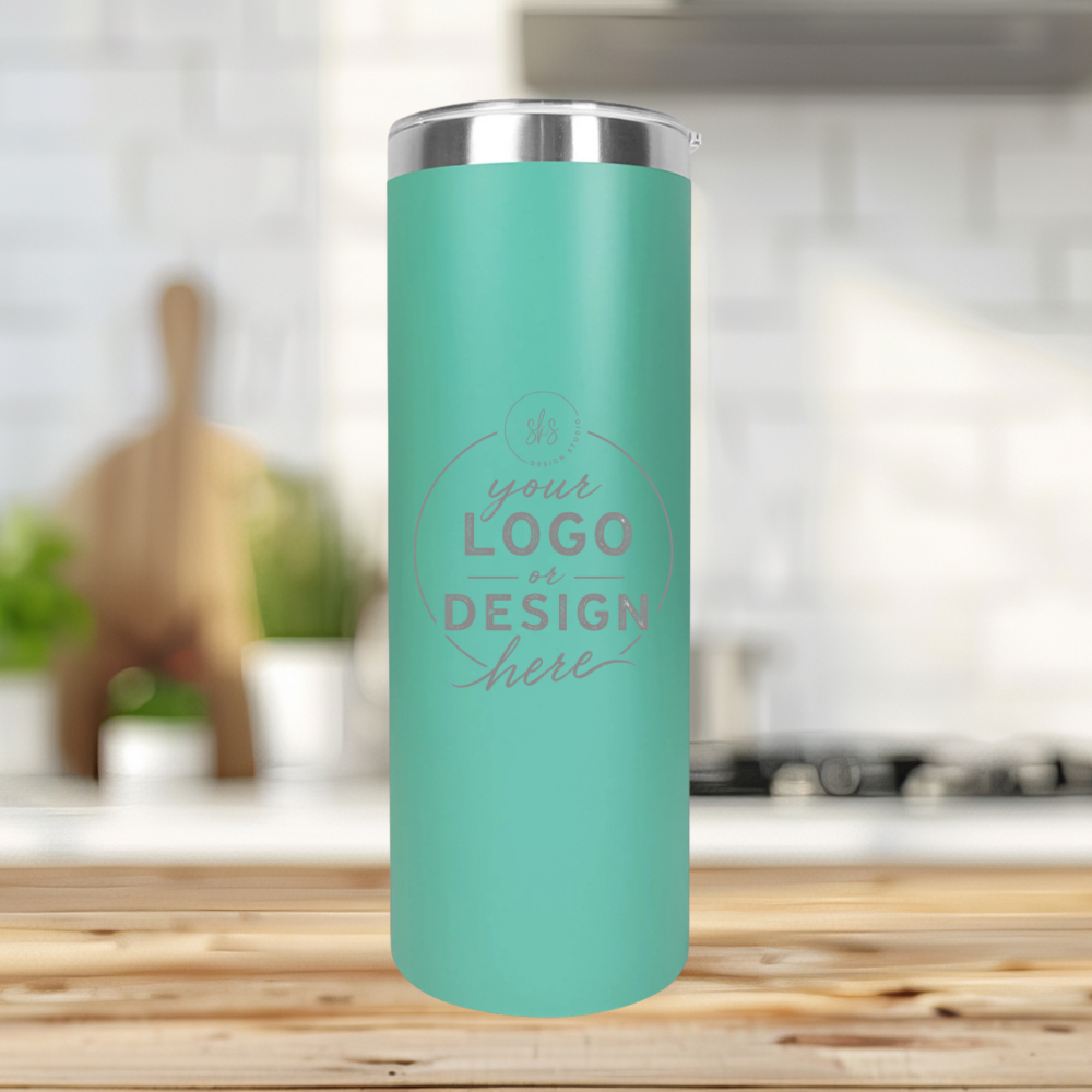 CUSTOM LOGO | ENGRAVED | 20oz Skinny Stainless Steel Tumbler