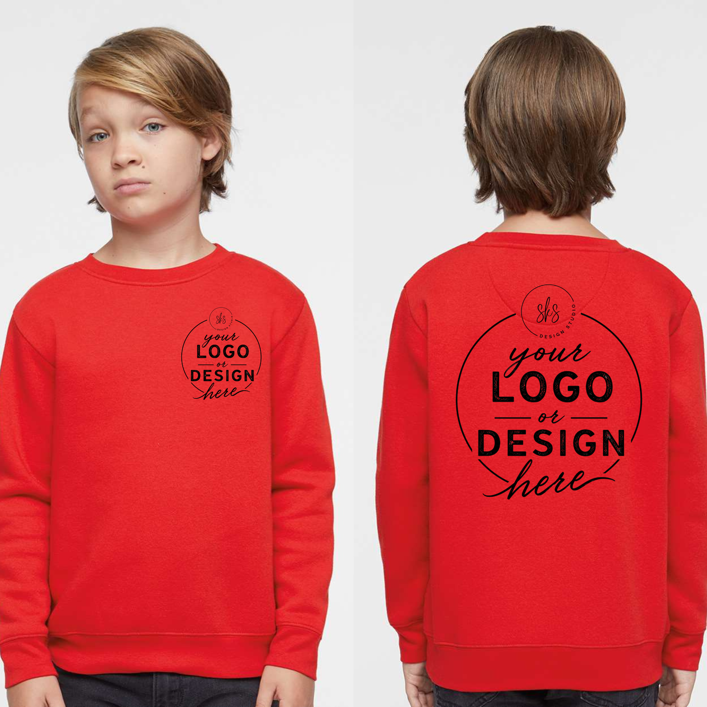 CUSTOM LOGO | Youth Crewneck Sweatshirt [LAT]