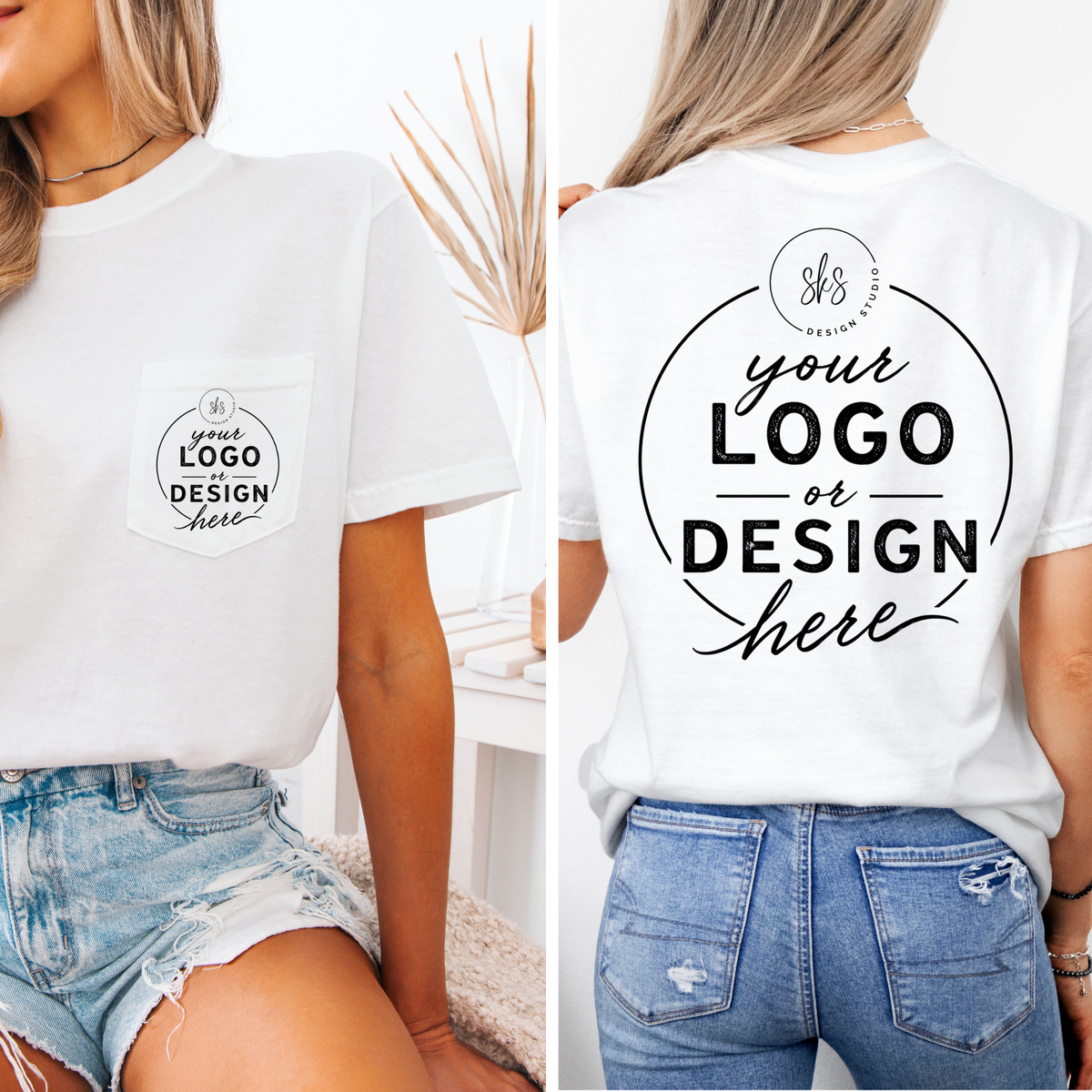 CUSTOM LOGO | Unisex Pocket Tee [COMFORT COLORS]