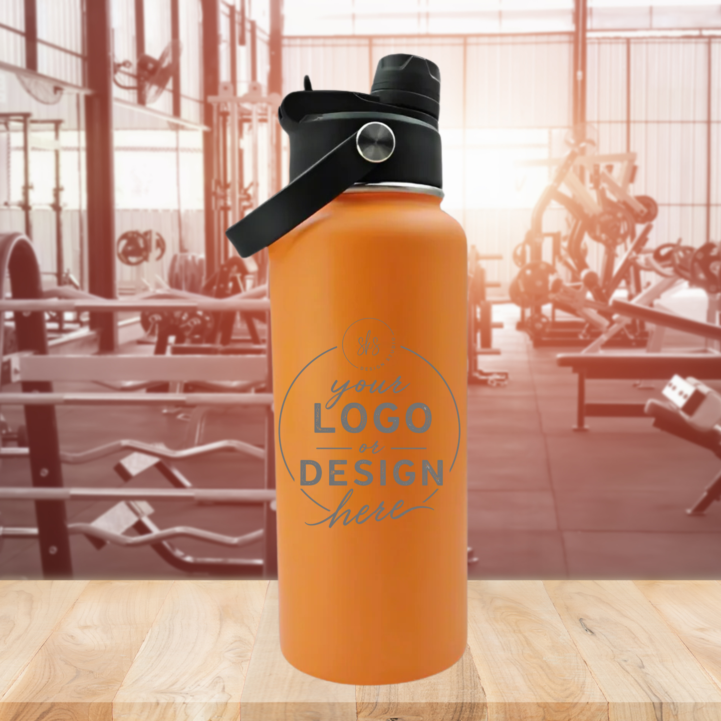 CUSTOM LOGO | ENGRAVED | 32oz Stainless Steel Sports Water Bottle