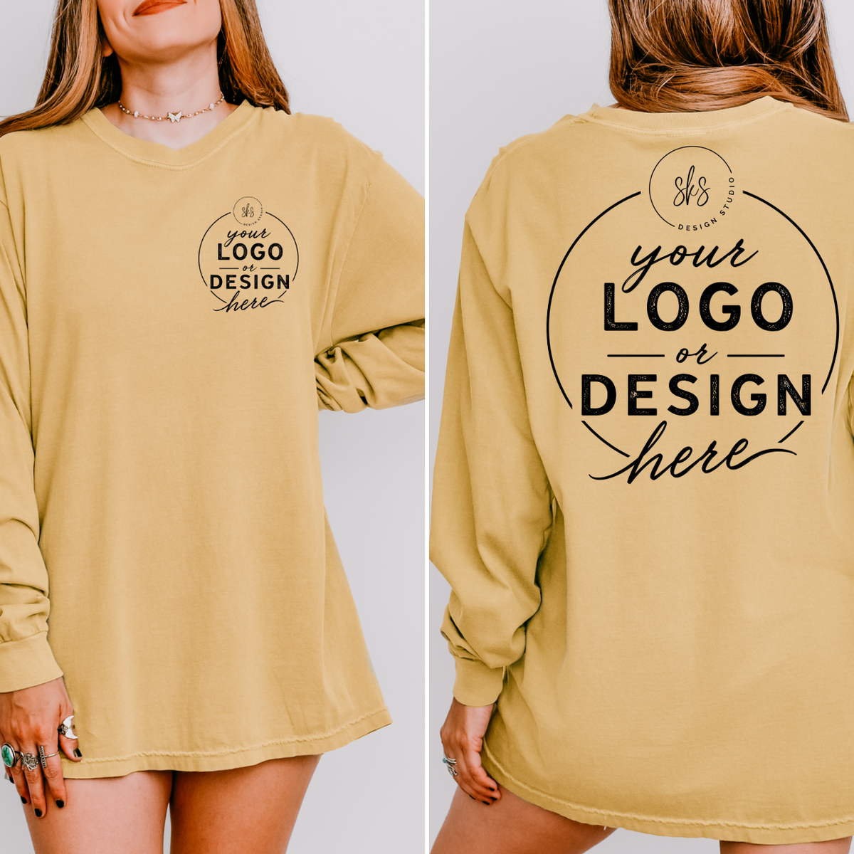 CUSTOM LOGO | Unisex Long Sleeve Shirt [COMFORT COLORS]
