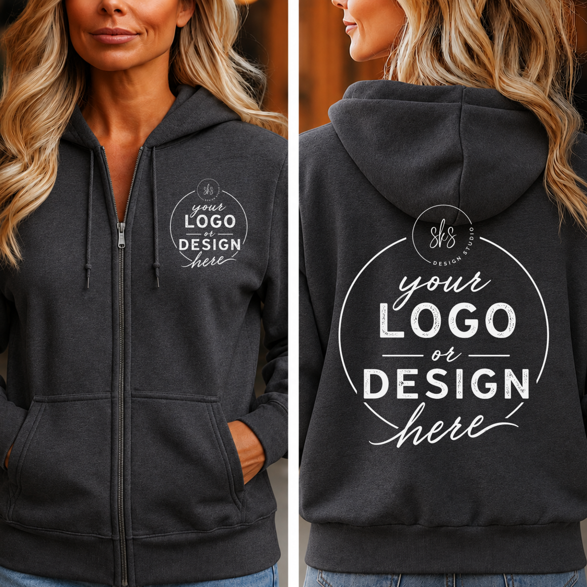 CUSTOM LOGO | Unisex Zip Up Hoodie [GILDAN]