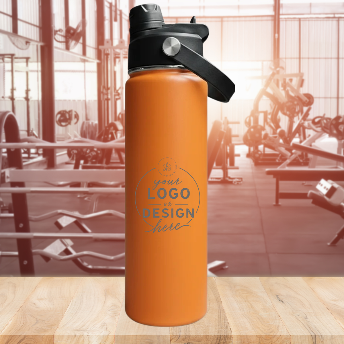 CUSTOM LOGO | ENGRAVED | 22oz Stainless Steel Sports Water Bottle