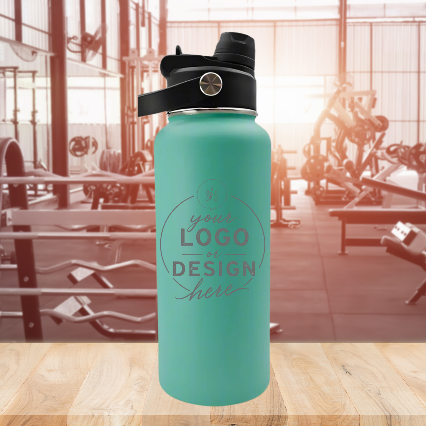 CUSTOM LOGO | ENGRAVED | 32oz Stainless Steel Sports Water Bottle