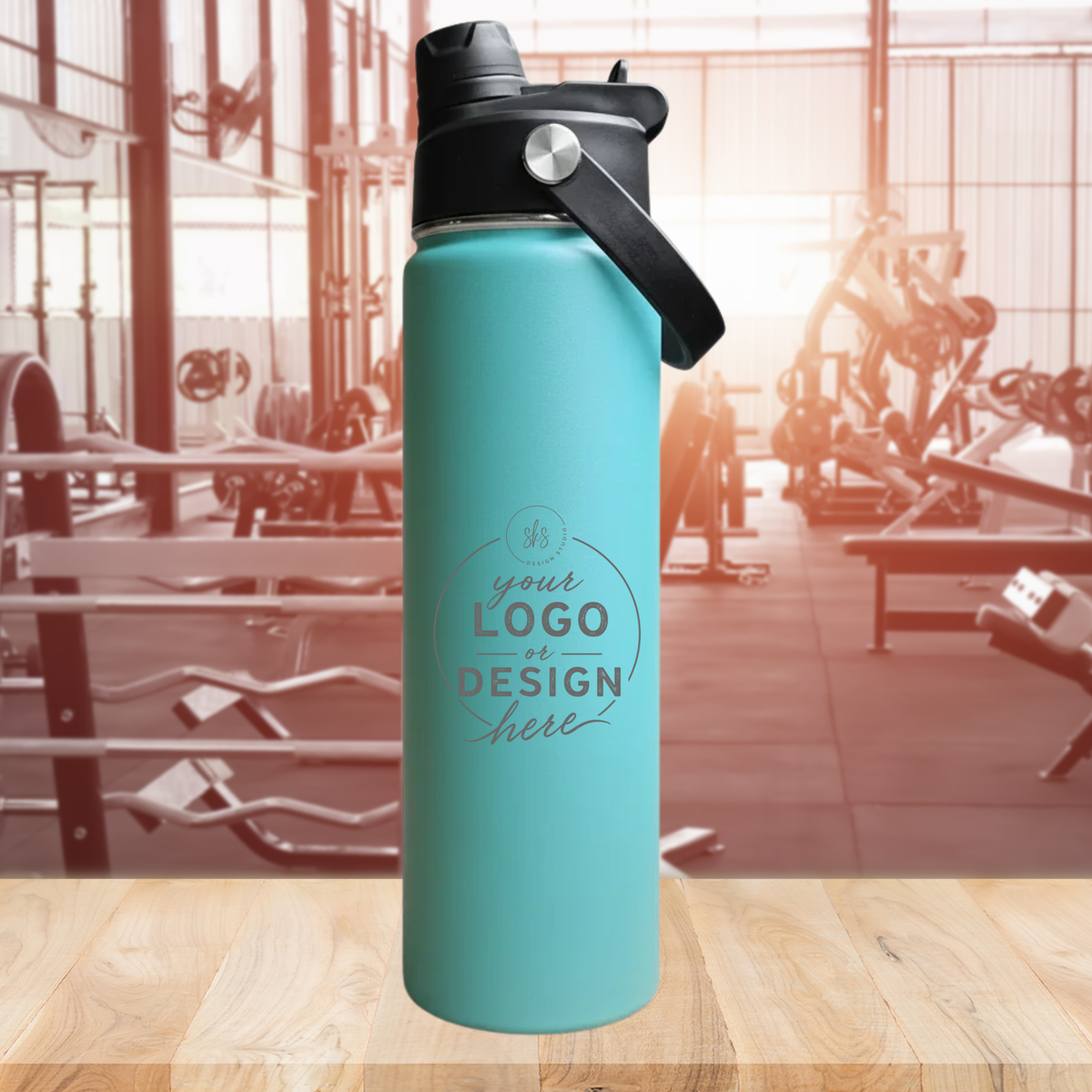 CUSTOM LOGO | ENGRAVED | 22oz Stainless Steel Sports Water Bottle