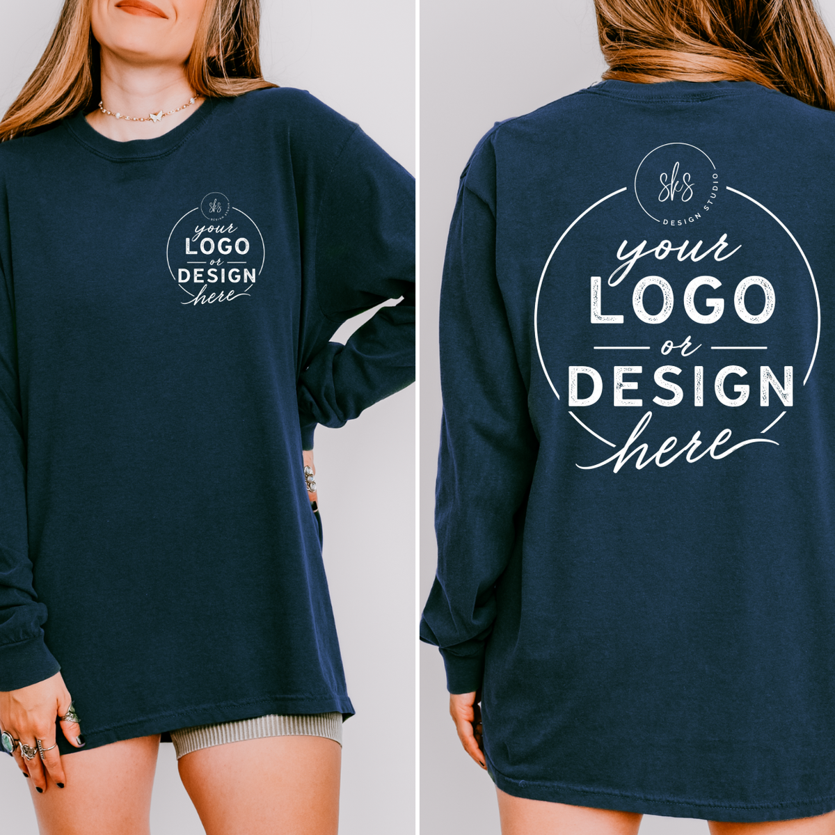 CUSTOM LOGO | Unisex Long Sleeve Shirt [COMFORT COLORS]