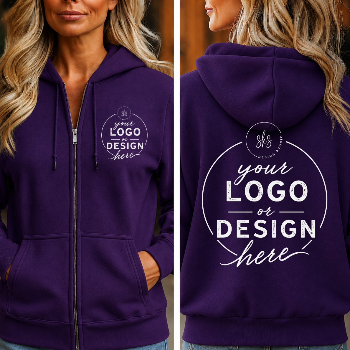 CUSTOM LOGO | Unisex Zip Up Hoodie [GILDAN]