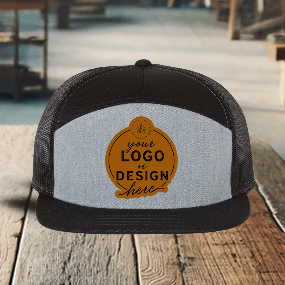 CUSTOM LOGO | Richardson 168 Seven-Panel Hat with Laser Engraved Leather Patch