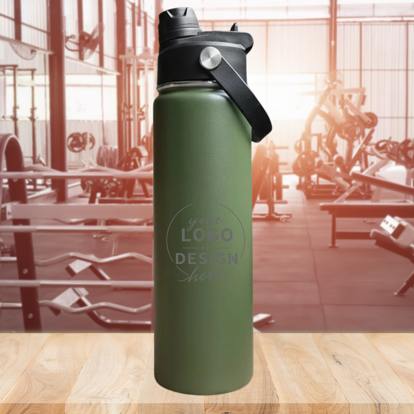CUSTOM LOGO | ENGRAVED | 22oz Stainless Steel Sports Water Bottle