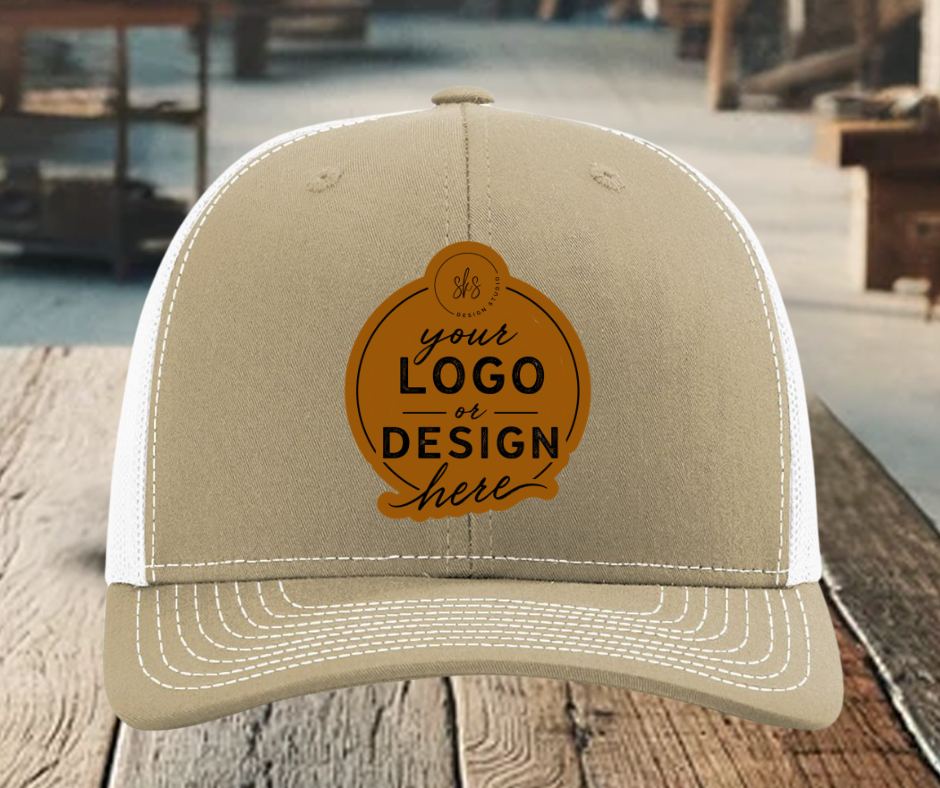 CUSTOM LOGO | Richardson 112 Hat with Laser Engraved Leather Patch