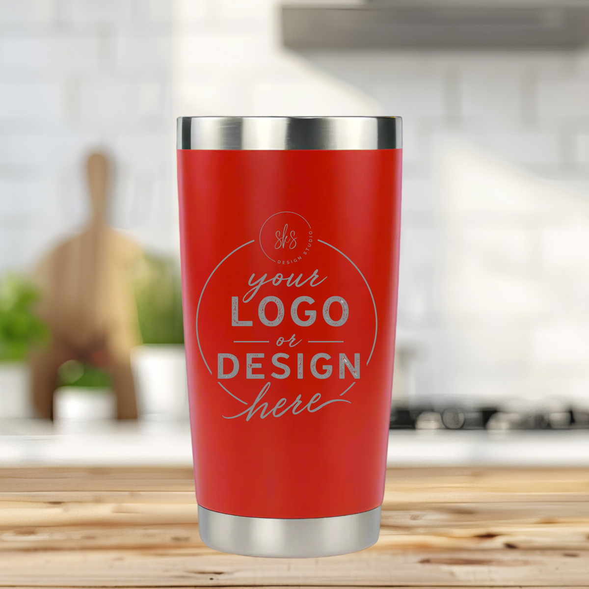 CUSTOM LOGO | ENGRAVED | 20oz Stainless Steel Tumbler