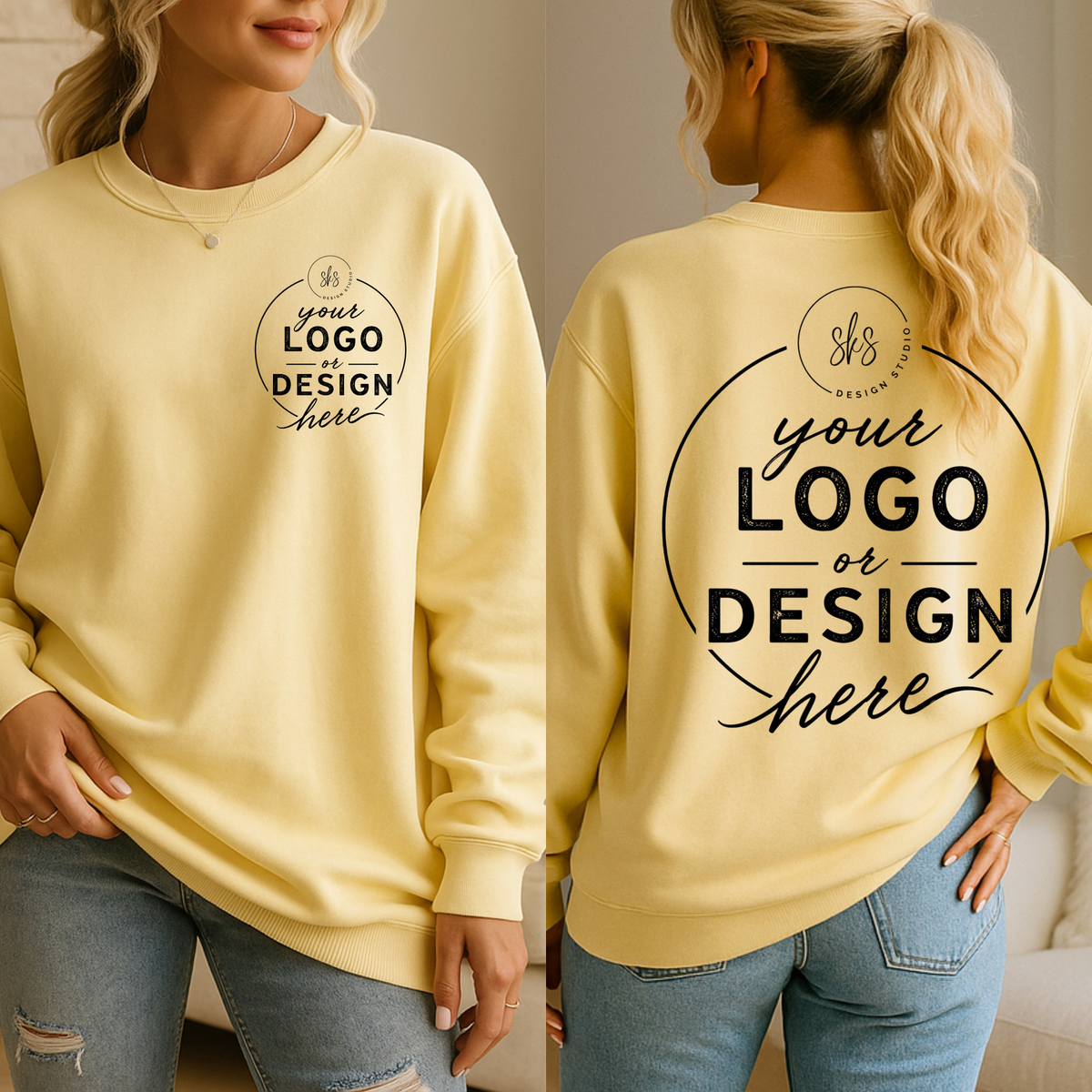 CUSTOM LOGO | Unisex Crewneck Sweatshirt [COMFORT COLORS]