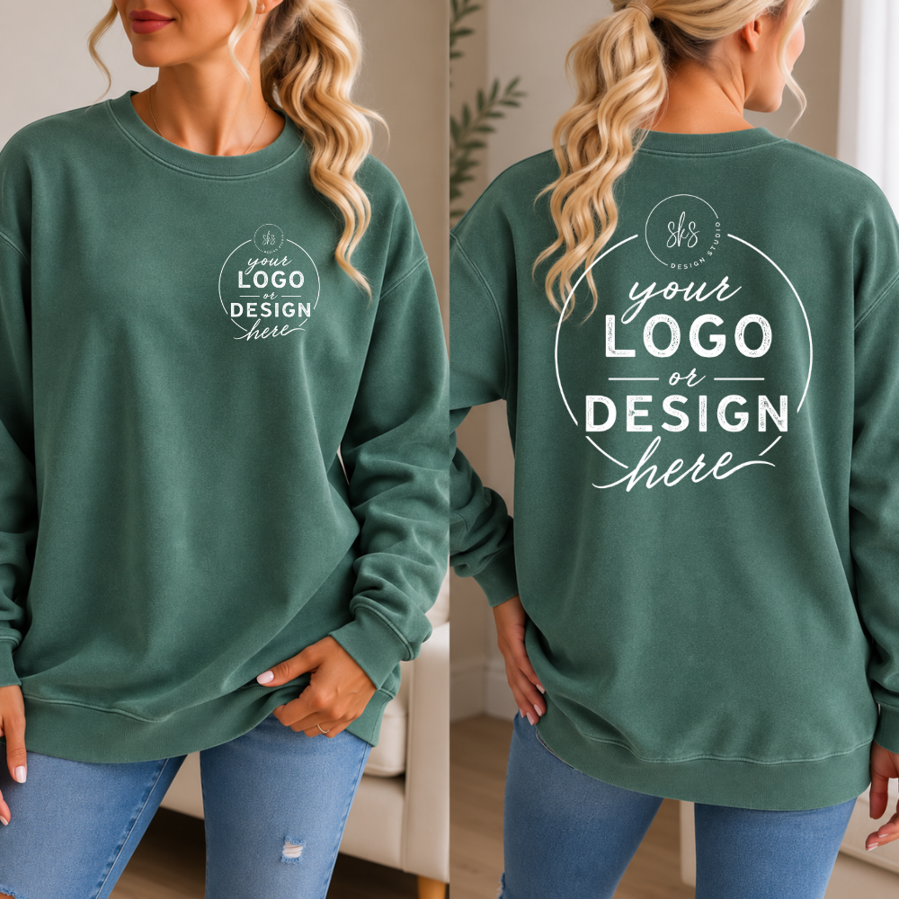 CUSTOM LOGO | Unisex Crewneck Sweatshirt [COMFORT COLORS]