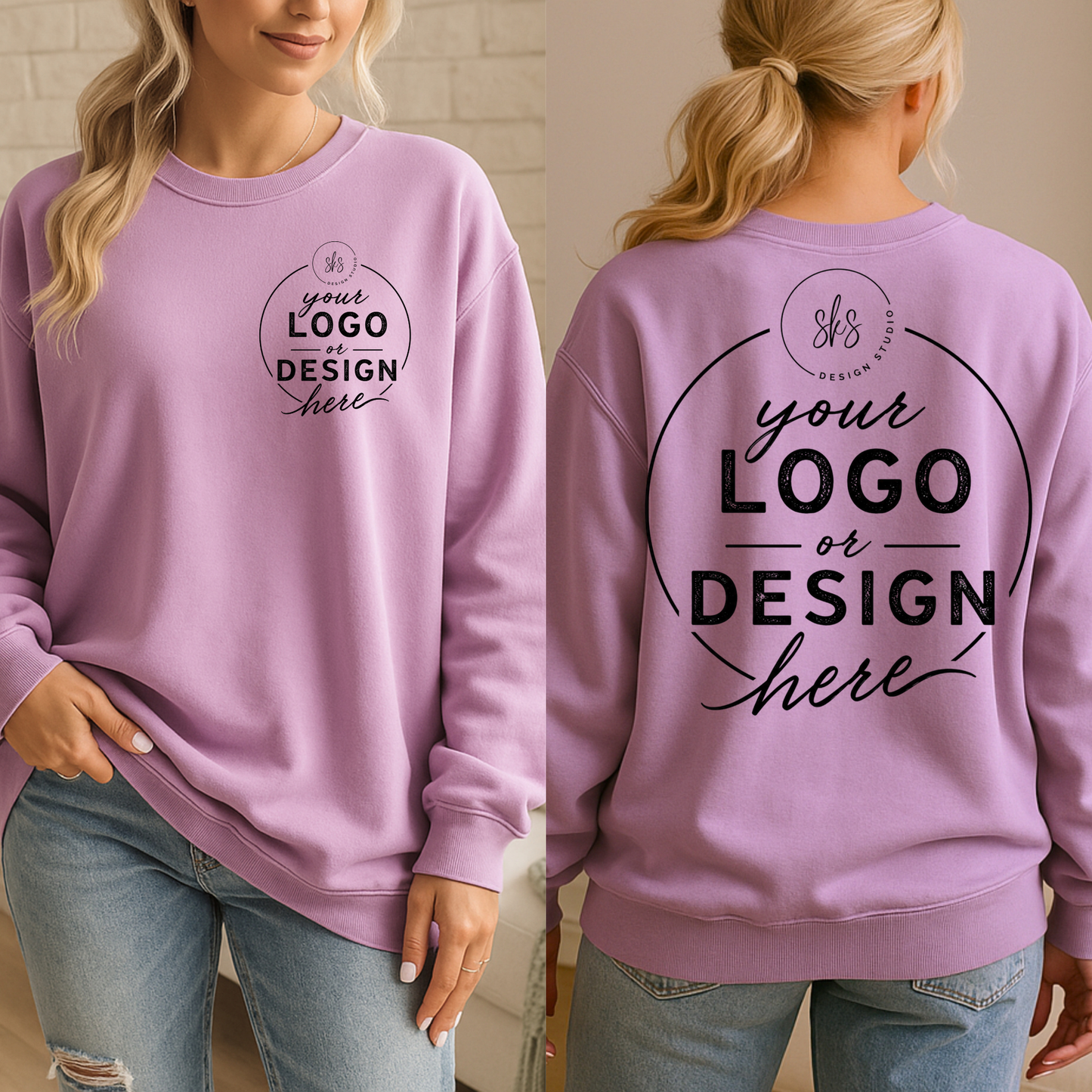 CUSTOM LOGO | Unisex Crewneck Sweatshirt [COMFORT COLORS]