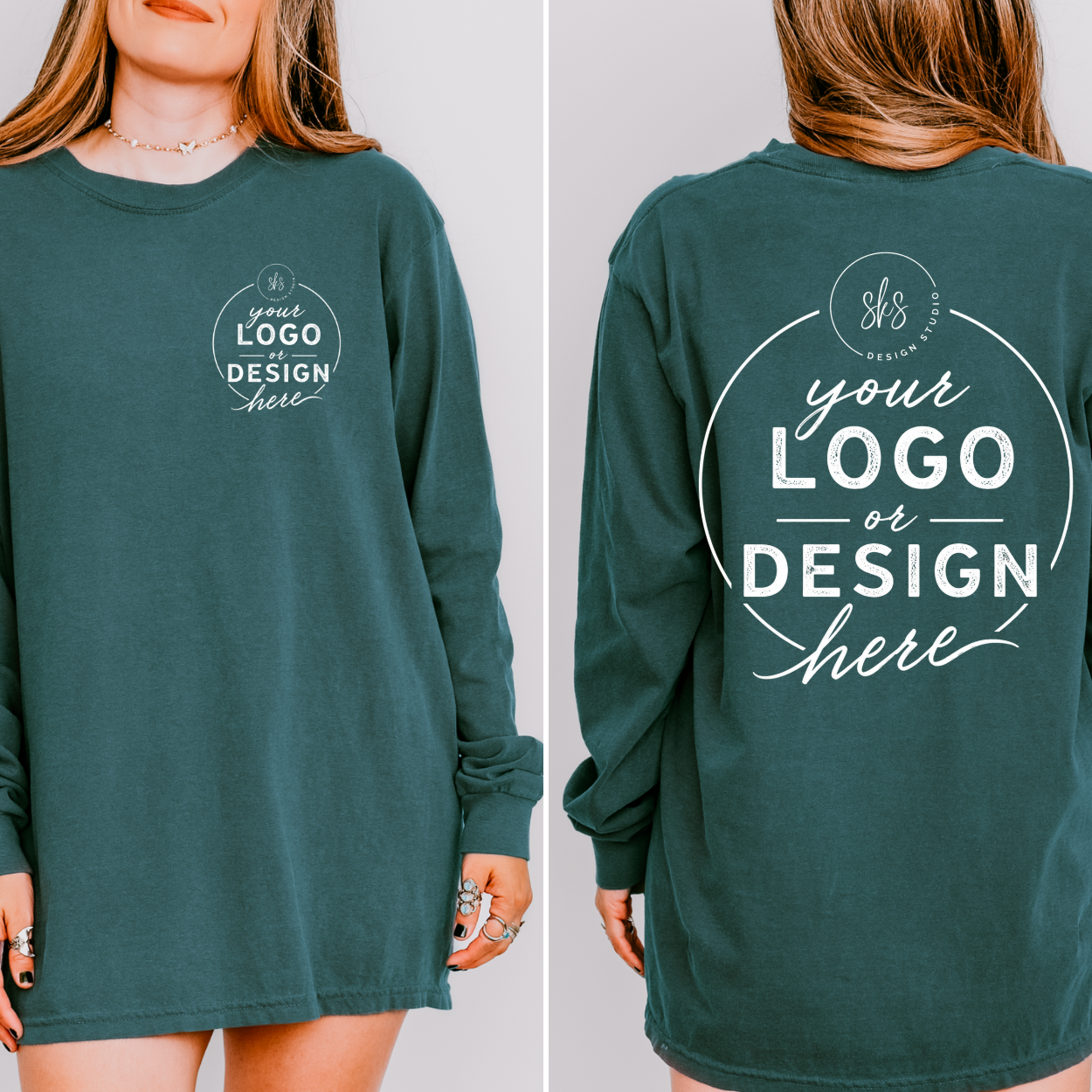 CUSTOM LOGO | Unisex Long Sleeve Shirt [COMFORT COLORS]