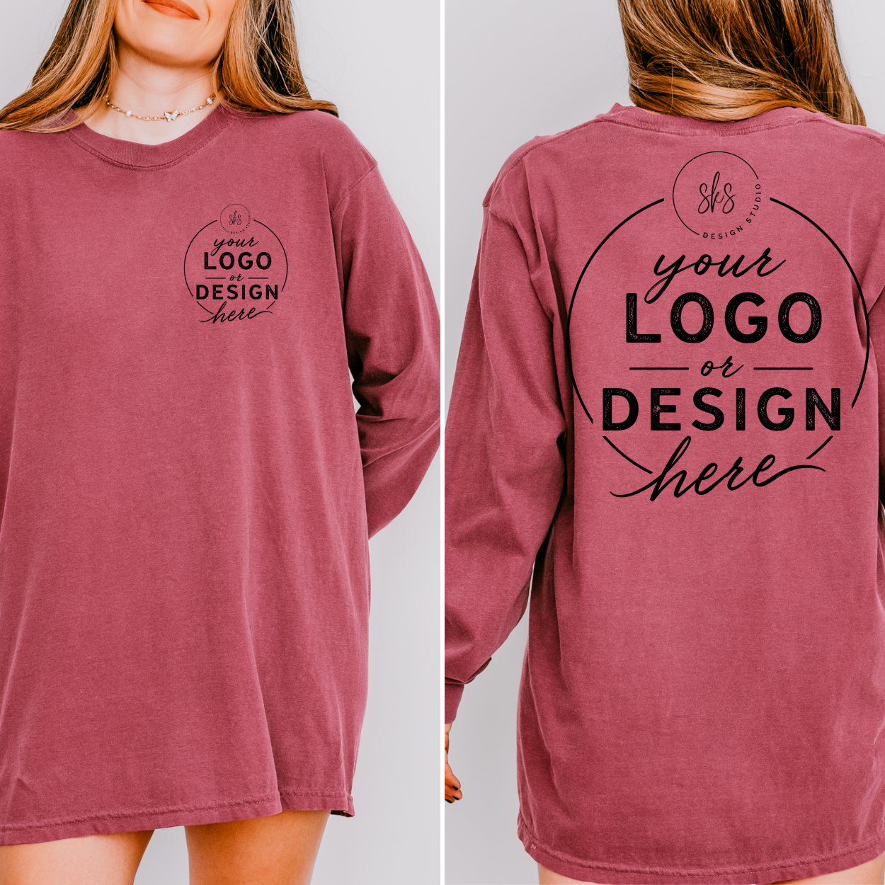 CUSTOM LOGO | Unisex Long Sleeve Shirt [COMFORT COLORS]