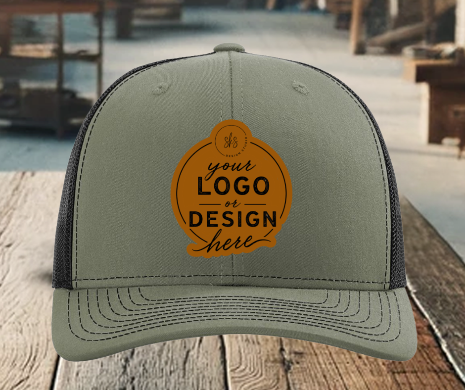 CUSTOM LOGO | Richardson 112 Hat with Laser Engraved Leather Patch