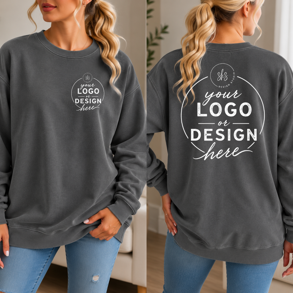 CUSTOM LOGO | Unisex Crewneck Sweatshirt [COMFORT COLORS]