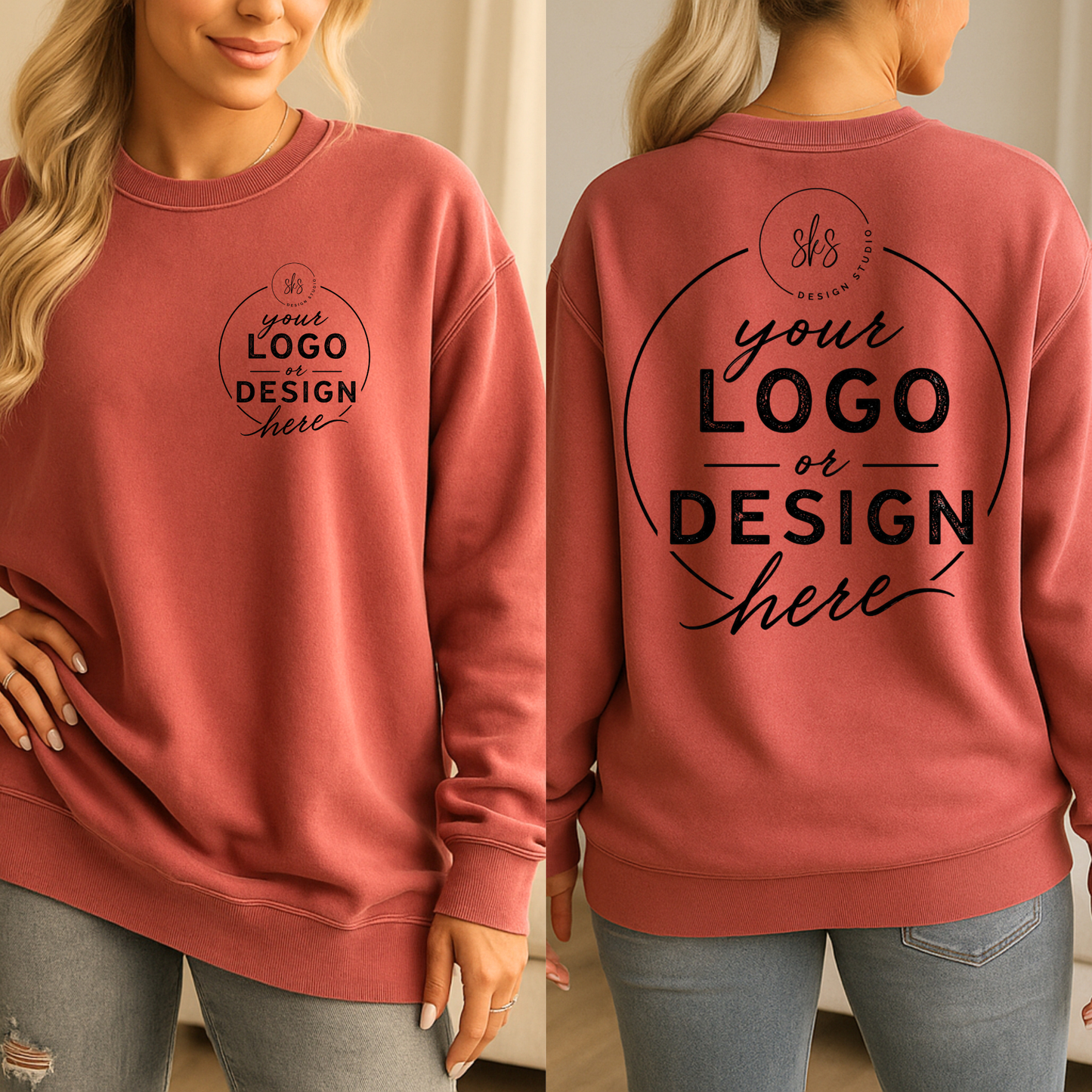 CUSTOM LOGO | Unisex Crewneck Sweatshirt [COMFORT COLORS]