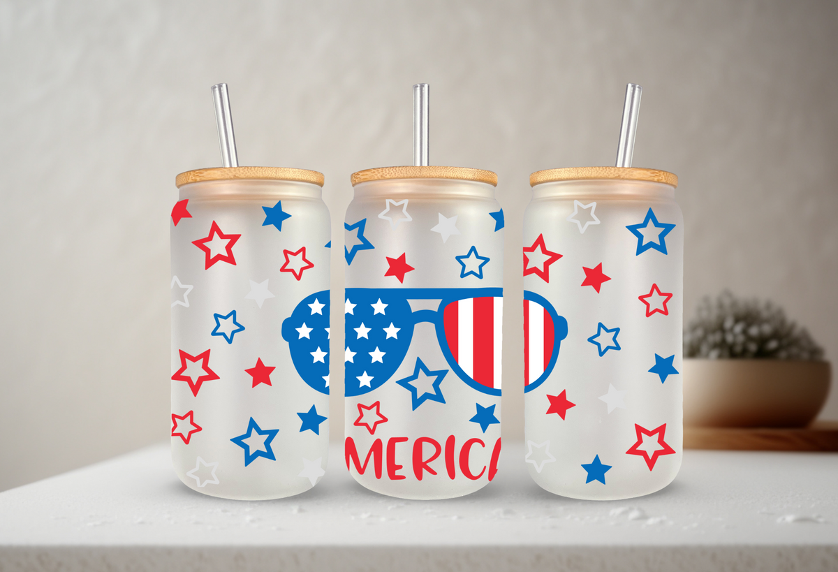Patriotic Sunnies #merica | UVDTF Cup Wrap 20oz