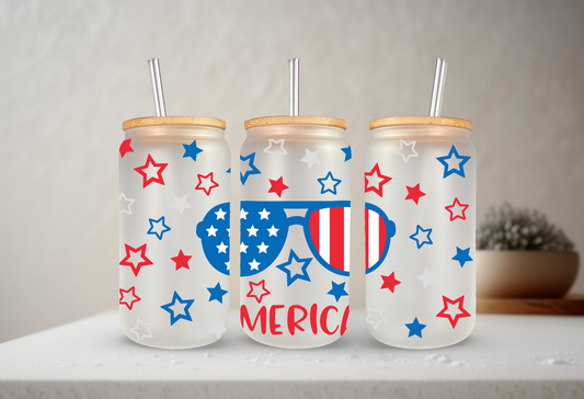 Patriotic Sunnies #merica | UVDTF Cup Wrap 20oz