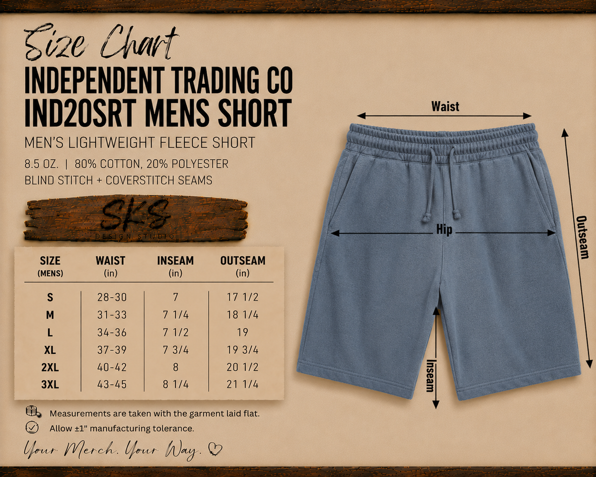 CUSTOM LOGO | Men's Midweight Fleece Short [INDEPENDENT TRADING CO]