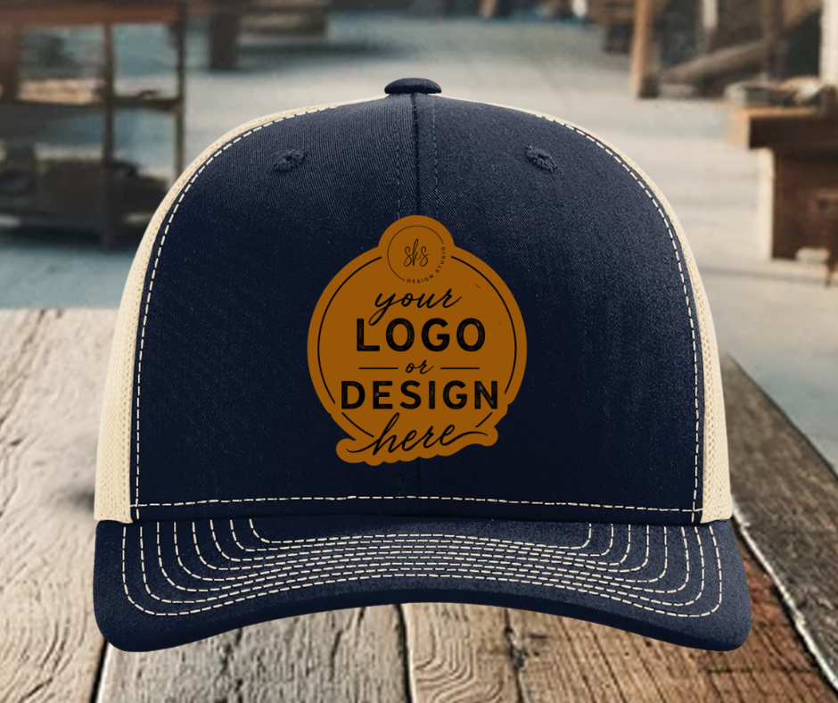 CUSTOM LOGO | Richardson 112 Hat with Laser Engraved Leather Patch