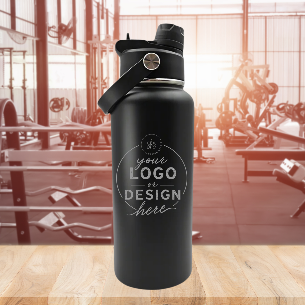 CUSTOM LOGO | ENGRAVED | 32oz Stainless Steel Sports Water Bottle