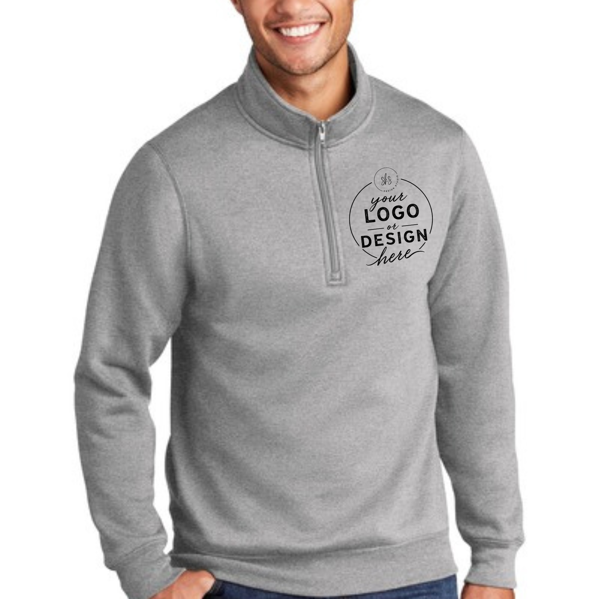 CUSTOM LOGO | Unisex Quarter-Zip Sweatshirt [PORT & CO]