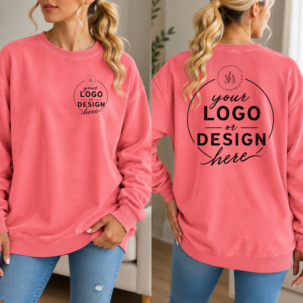 CUSTOM LOGO | Unisex Crewneck Sweatshirt [COMFORT COLORS]