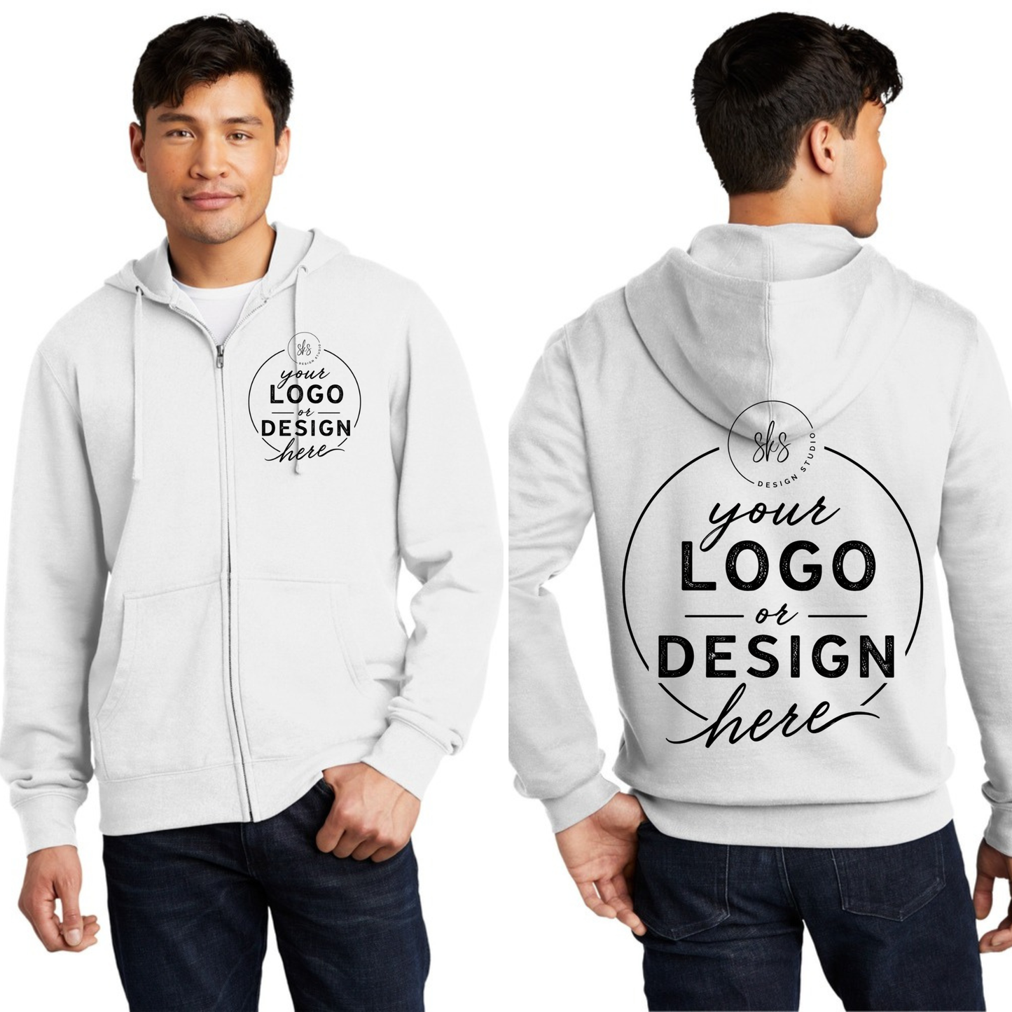 CUSTOM LOGO | Unisex Zip Up Hoodie [DISTRICT]