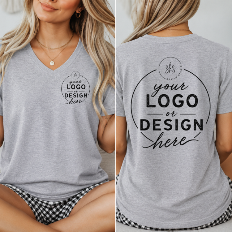 CUSTOM LOGO | Women's V-Neck T-Shirt [BELLA CANVAS]