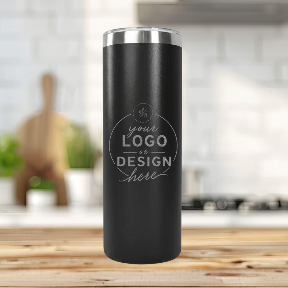 CUSTOM LOGO | ENGRAVED | 20oz Skinny Stainless Steel Tumbler