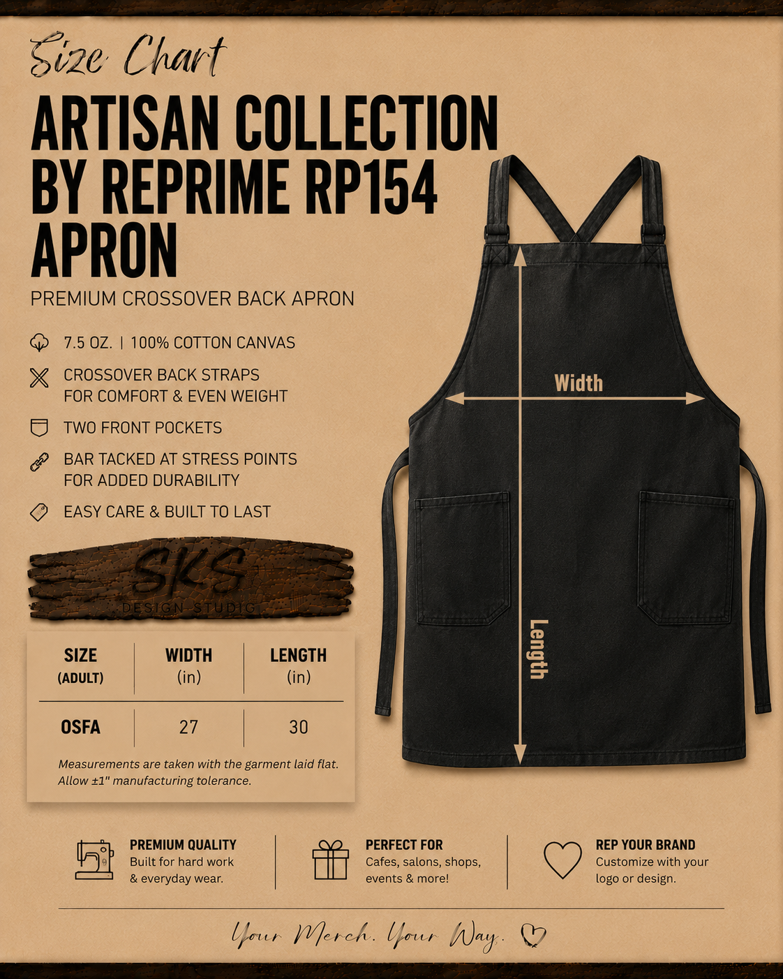 CUSTOM LOGO | Apron with Pocket
