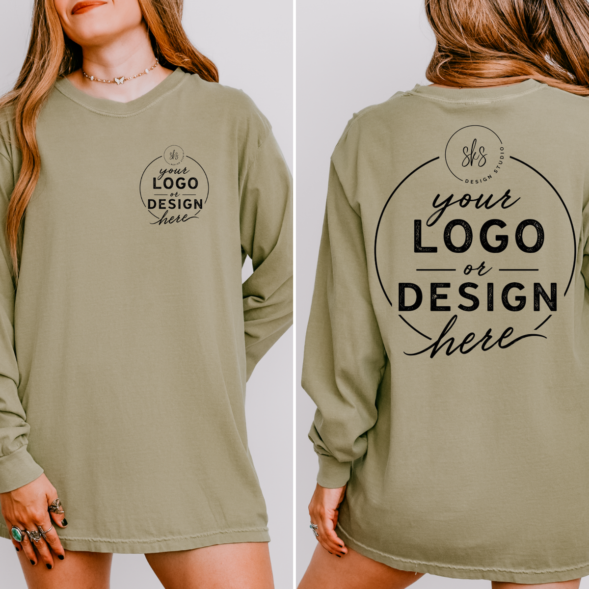 CUSTOM LOGO | Unisex Long Sleeve Shirt [COMFORT COLORS]