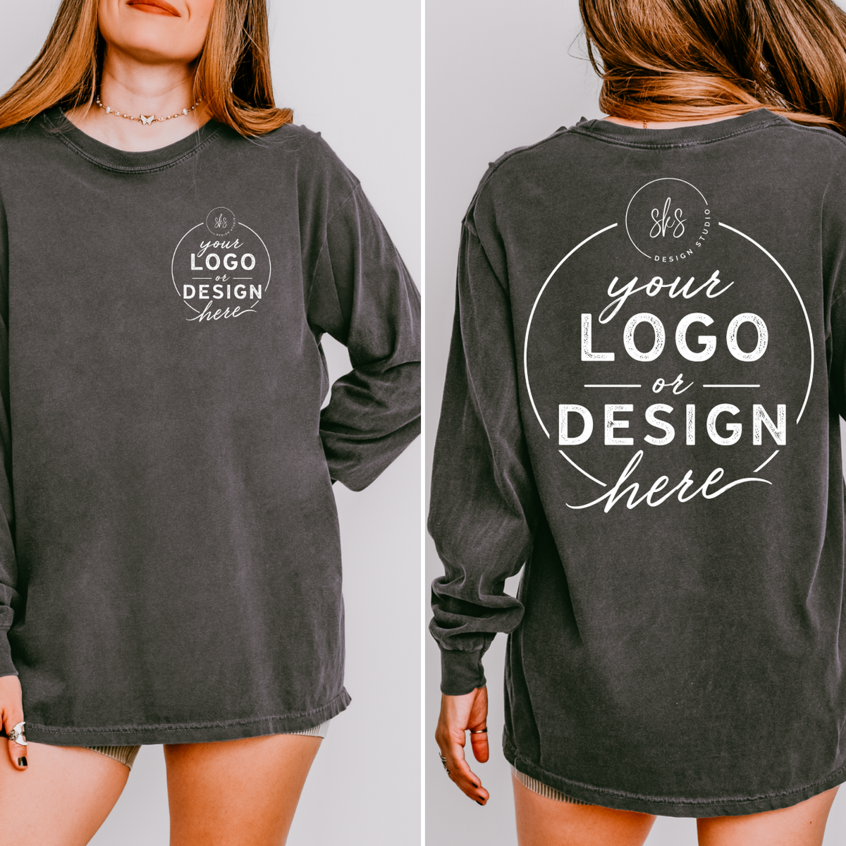 CUSTOM LOGO | Unisex Long Sleeve Shirt [COMFORT COLORS]