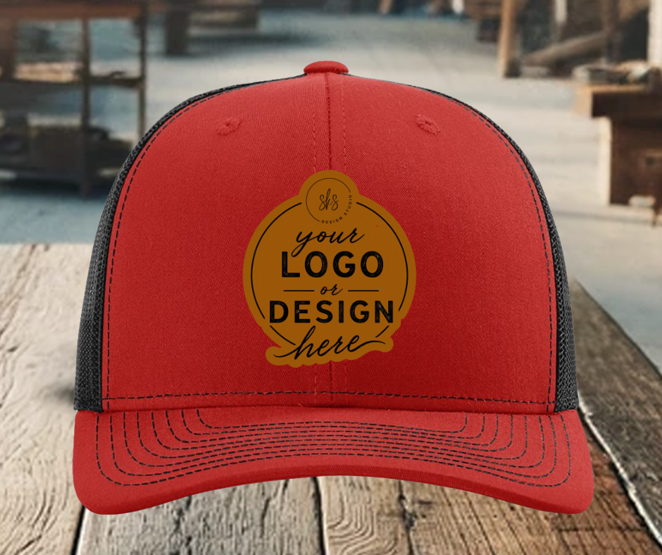 CUSTOM LOGO | Richardson 112 Hat with Laser Engraved Leather Patch
