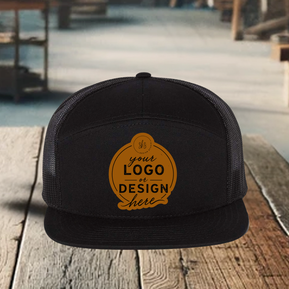 CUSTOM LOGO | Richardson 168 Seven-Panel Hat with Laser Engraved Leather Patch