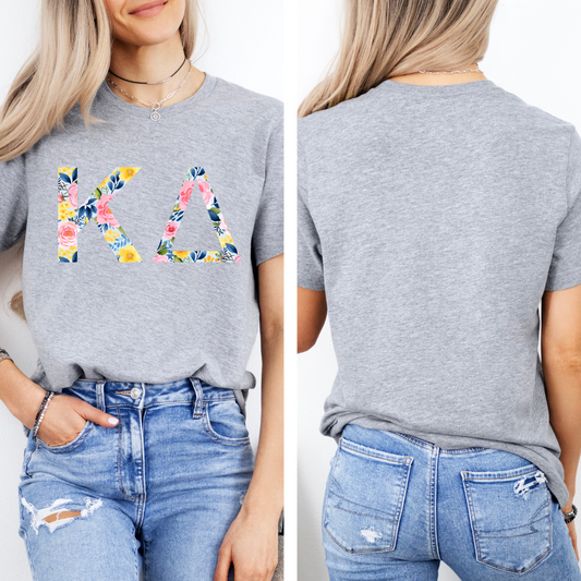 Floral Sorority - Greek Letters | Women's T-Shirt