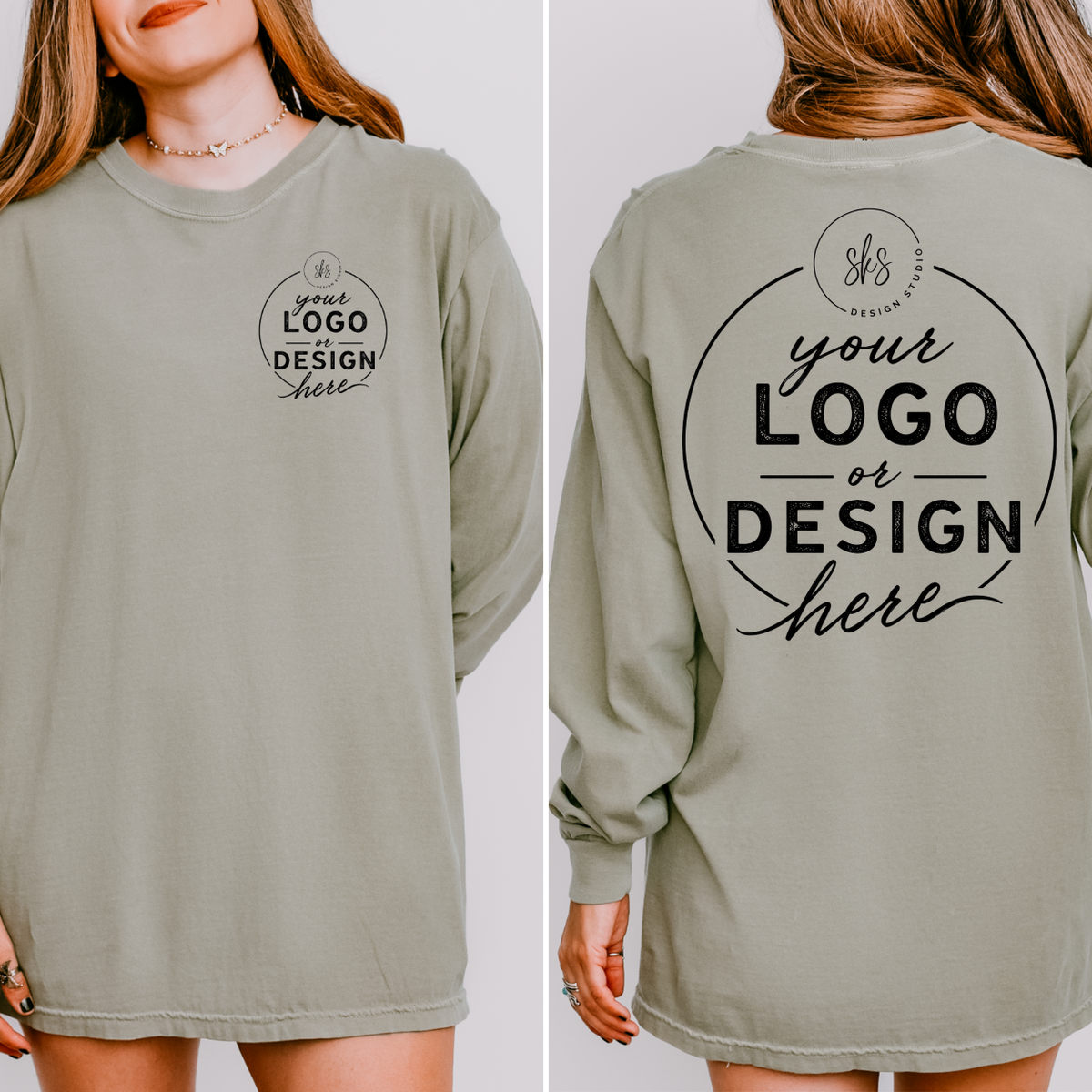 CUSTOM LOGO | Unisex Long Sleeve Shirt [COMFORT COLORS]
