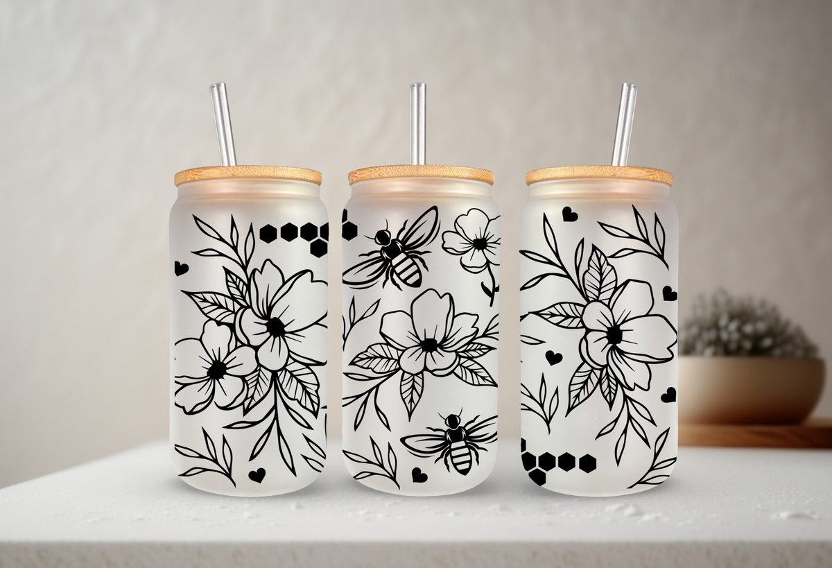 Flowers and Bees | UVDTF Cup Wrap 20oz