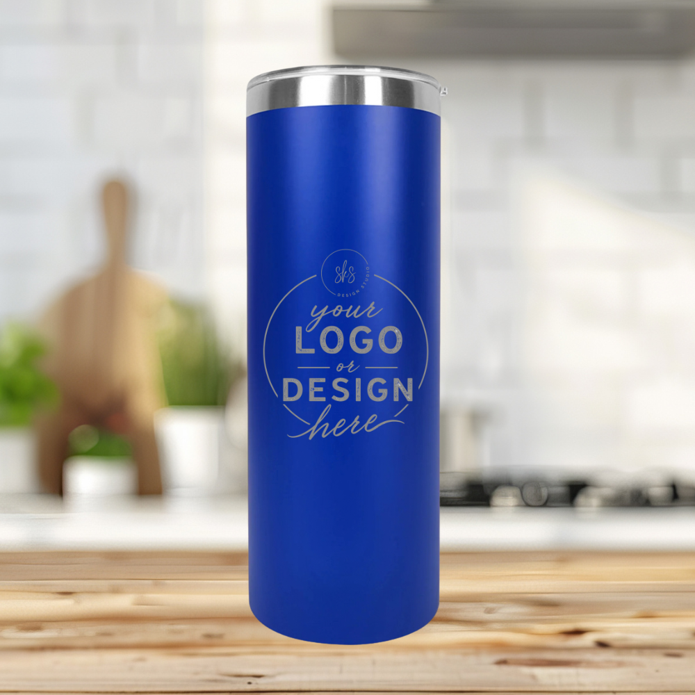 CUSTOM LOGO | ENGRAVED | 20oz Skinny Stainless Steel Tumbler