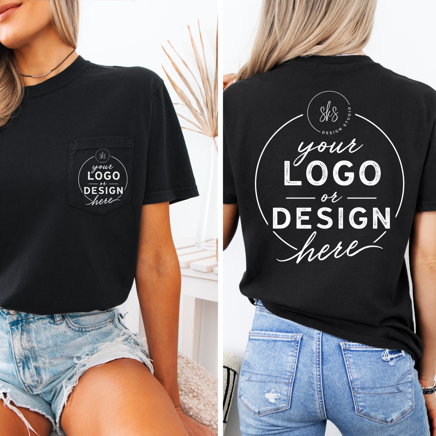 CUSTOM LOGO | Unisex Pocket Tee [COMFORT COLORS]