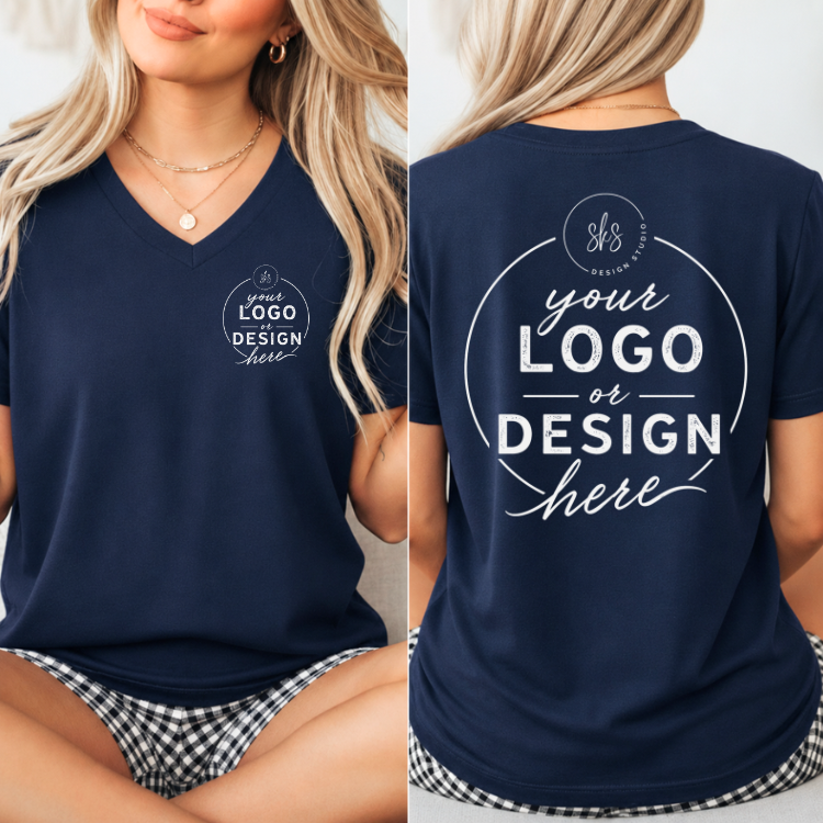 CUSTOM LOGO | Women's V-Neck T-Shirt [BELLA CANVAS]